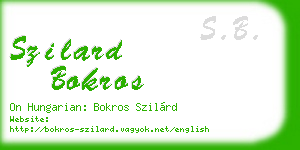 szilard bokros business card